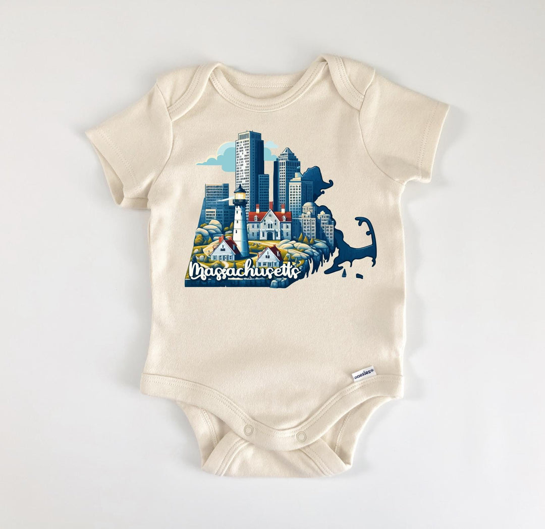 Massachusetts - Baby Boy Girl Clothes Infant Bodysuit Funny Cute Newborn