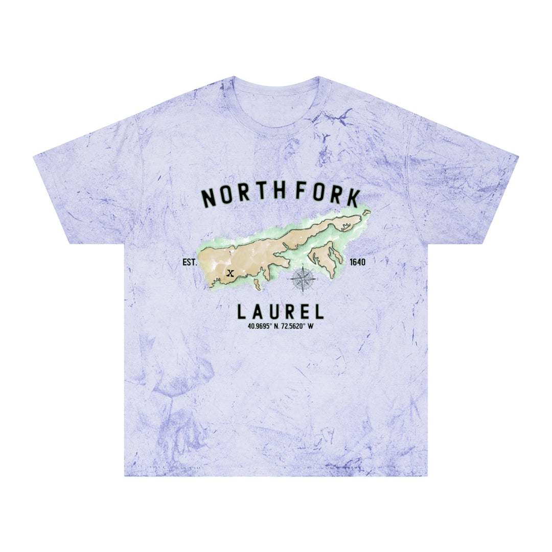 Laurel North Fork Hamlet NOFO VIBES®  Unisex Color Blast T-Shirt