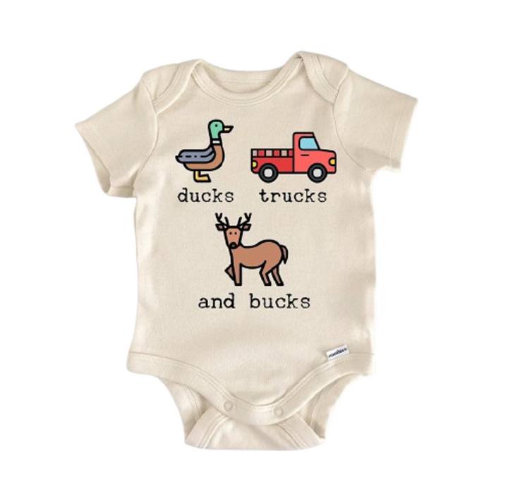 Duck Hunting Truck Deer Hunter - Baby Boy Girl Clothes Infant Bodysuit Funny Cute