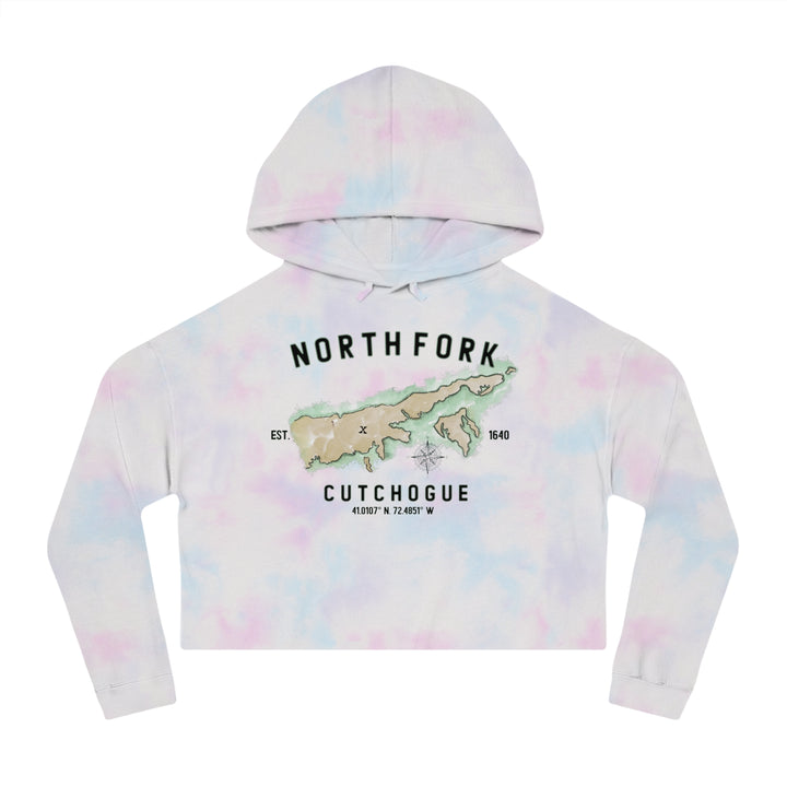Cutchogue North Fork Hamlet NOFO VIBES® Women’s Cropped Hooded Sweatshirt
