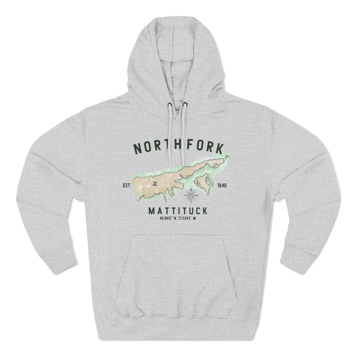 Mattituck North Fork Hamlet NOFO VIBES® Lane Seven® Adult Men Women Unisex Three-Panel Fleece Hoodie