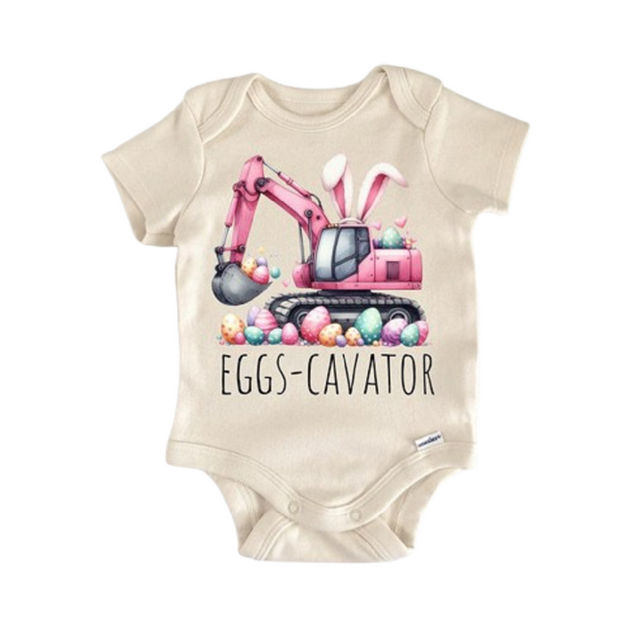 Easter Construction Excavator - Baby Boy Girl Clothes Infant Bodysuit Funny Cute