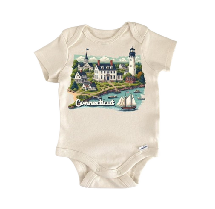 Connecticut  - Baby Boy Girl Clothes Infant Bodysuit Funny Cute Newborn