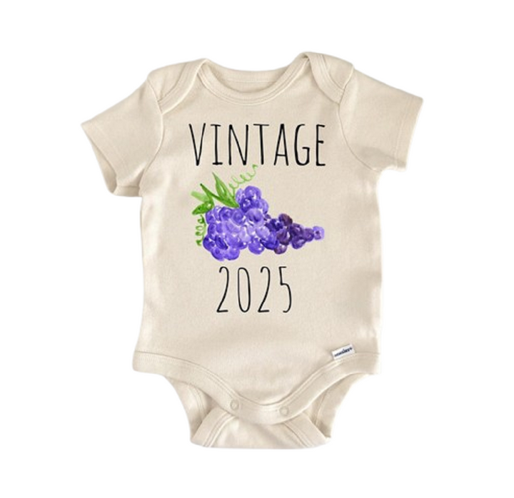 Grape Vintage Vineyard Wine - Baby Boy Girl Clothes Infant Bodysuit Funny Cute Newborn