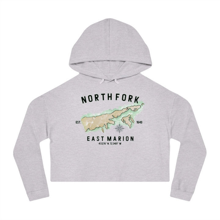 East Marion North Fork Hamlet NOFO VIBES® Women’s Cropped Hooded Sweatshirt