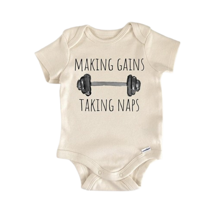 Gym Bodybuilder Workout - Baby Boy Girl Clothes Infant Bodysuit Funny Cute Newborn