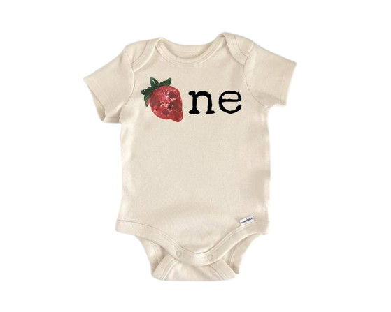 Strawberry First Birthday Fruit - Baby Boy Girl Clothes Infant Bodysuit Funny Cute