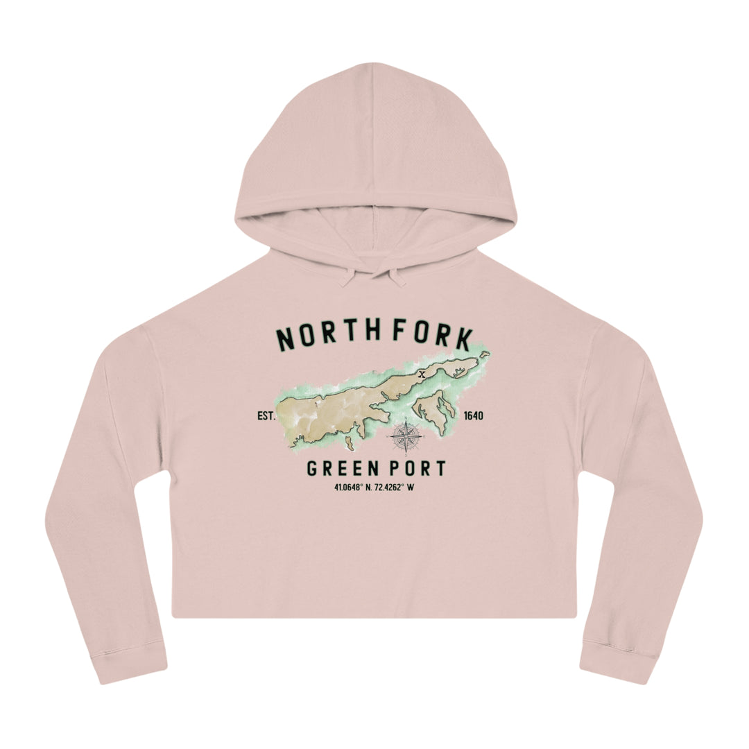 Greenport North Fork Hamlet NOFO VIBES® Women’s Cropped Hooded Sweatshirt