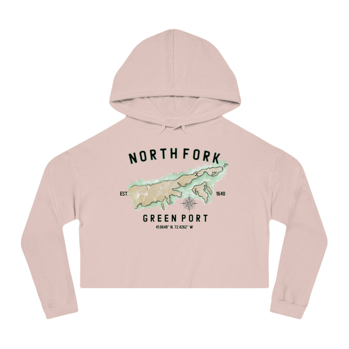 Greenport North Fork Hamlet NOFO VIBES® Women’s Cropped Hooded Sweatshirt