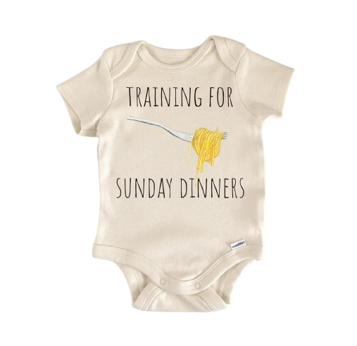 Italian Sunday Dinner Pasta - Baby Boy Girl Clothes Infant Bodysuit Funny Cute Newborn