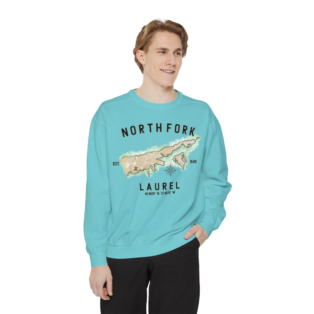 Laurel North Fork Hamlet NOFO VIBES® Unisex Garment-Dyed Sweatshirt