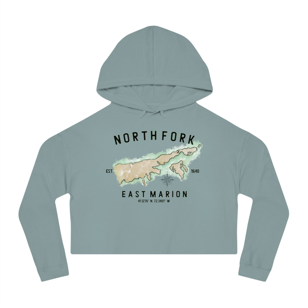 East Marion North Fork Hamlet NOFO VIBES® Women’s Cropped Hooded Sweatshirt