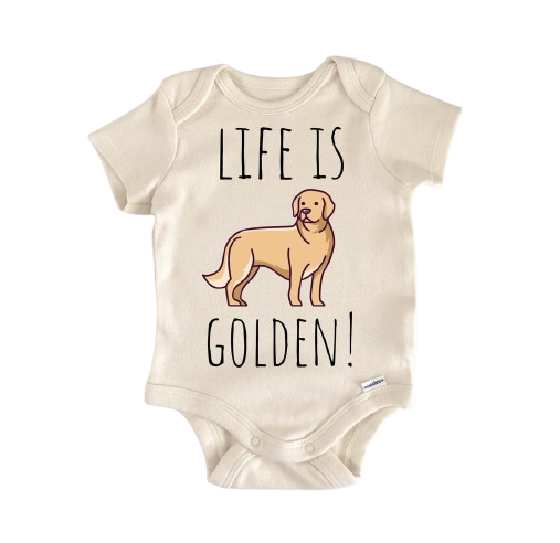 Golden Retriever Dog - Baby Boy Girl Clothes Infant Bodysuit Funny Cute Newborn