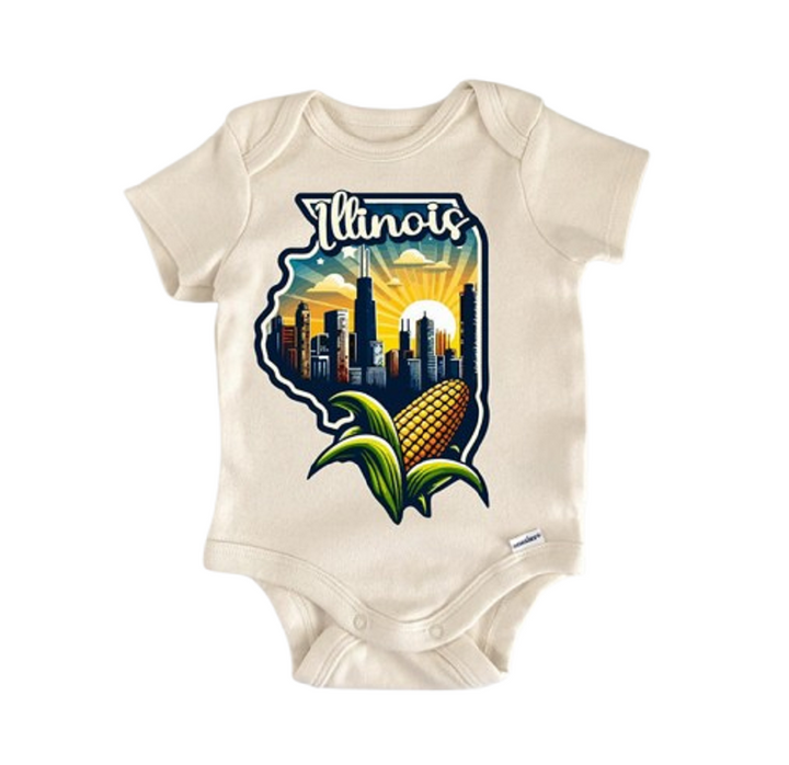 Illinois Chicago - Baby Boy Girl Clothes Infant Bodysuit Funny Cute Newborn