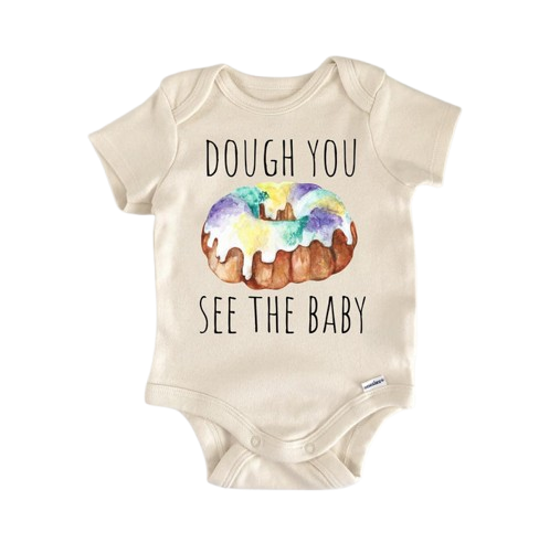 Mardi Gras New Orleans King Cake - Baby Boy Girl Clothes Infant Bodysuit Funny Cute