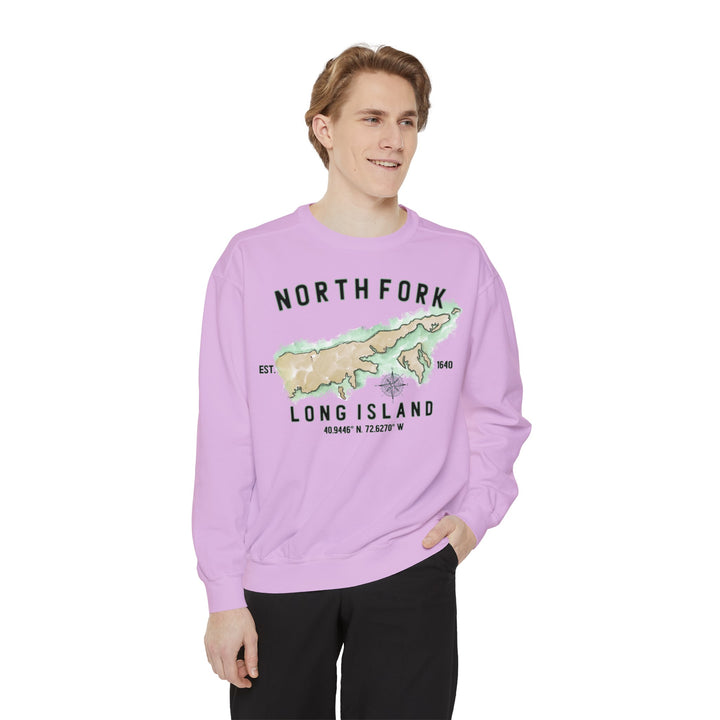 Long Island North Fork Hamlet NOFO Vibes® Unisex Garment-Dyed Sweatshirt