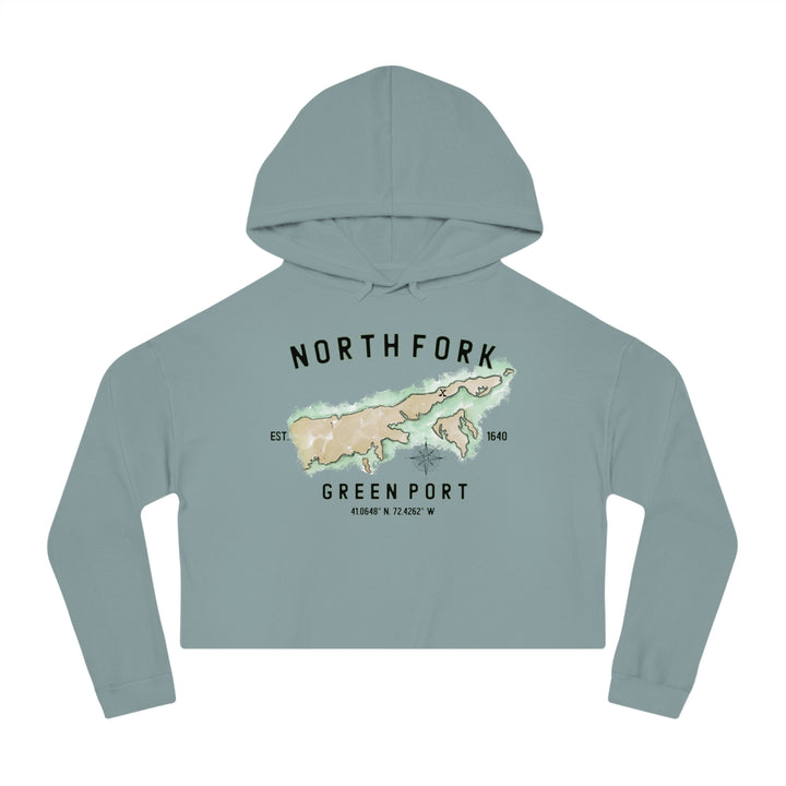 Greenport North Fork Hamlet NOFO VIBES® Women’s Cropped Hooded Sweatshirt