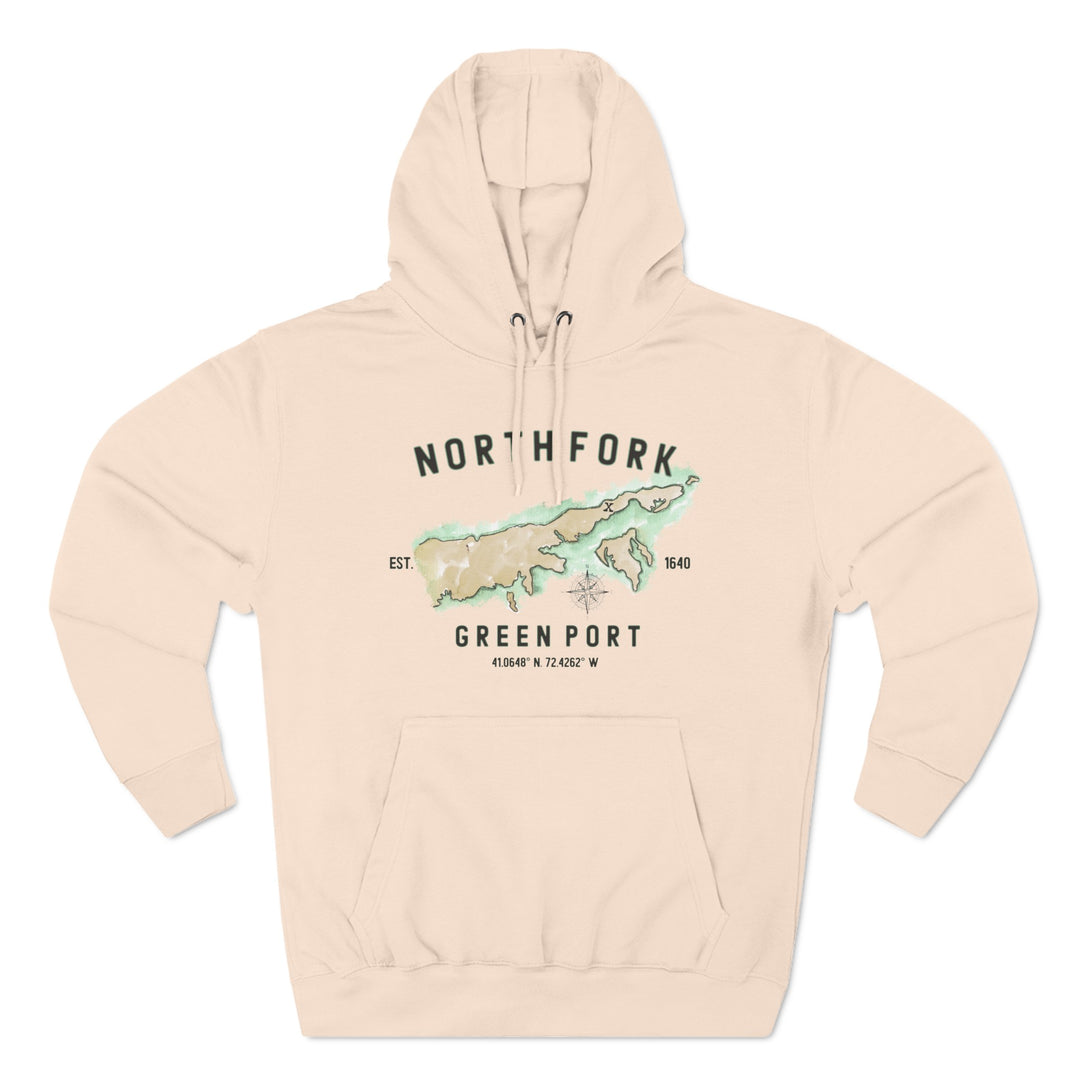 Greenport North Fork Hamlet NOFO VIBES®  Lane SevenⓇ Three-Panel Fleece Hoodie