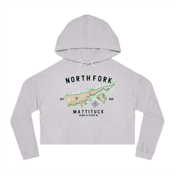 Mattituck North Fork Hamlet NOFO VIBES® Independent Trading Company® Adult Women’s Cropped Hooded Sweatshirt