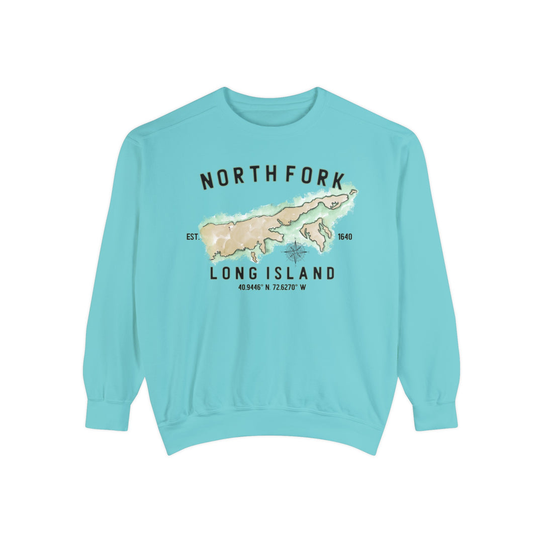 Long Island North Fork Hamlet NOFO Vibes® Unisex Garment-Dyed Sweatshirt