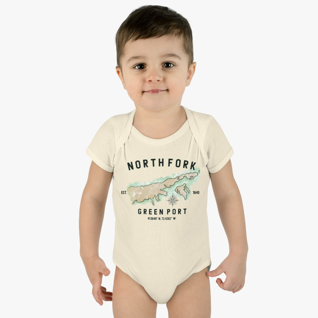 Greenport North Fork Hamlet Nofo Vibes® Infant Baby Rib Bodysuit Onesie