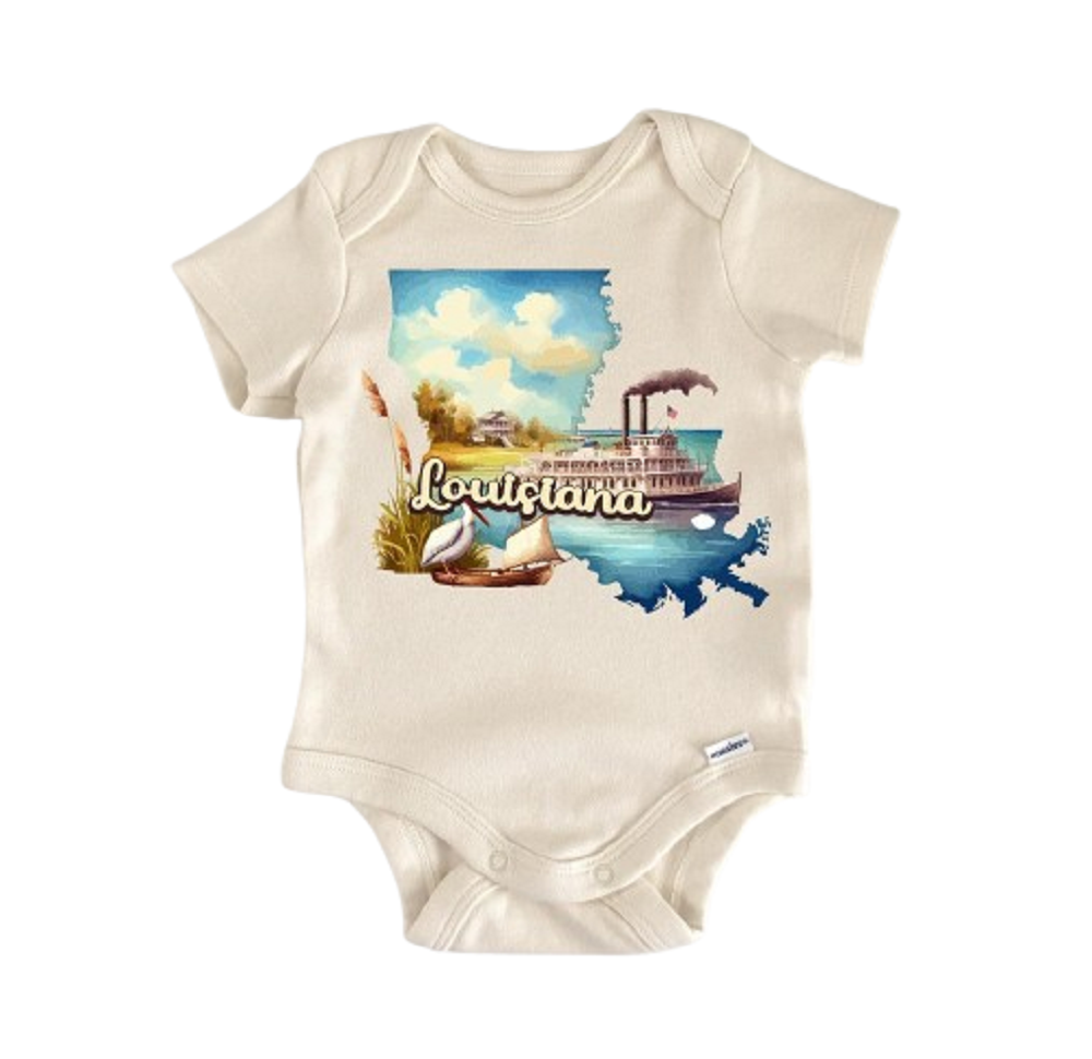 Louisiana  - Baby Boy Girl Clothes Infant Bodysuit Funny Cute Newborn