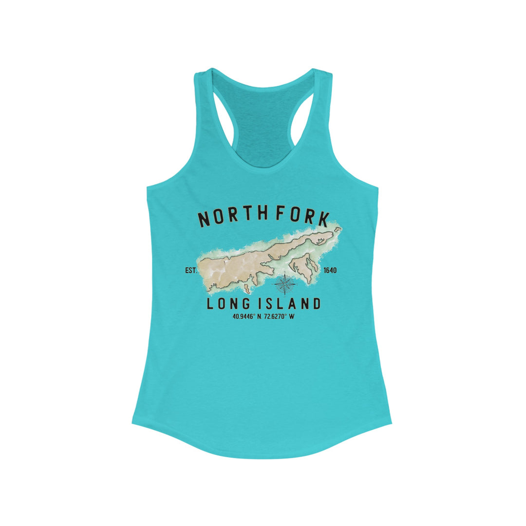 Long Island North Fork Hamlet NOFO VIBES® Women's Ideal Racerback Tank