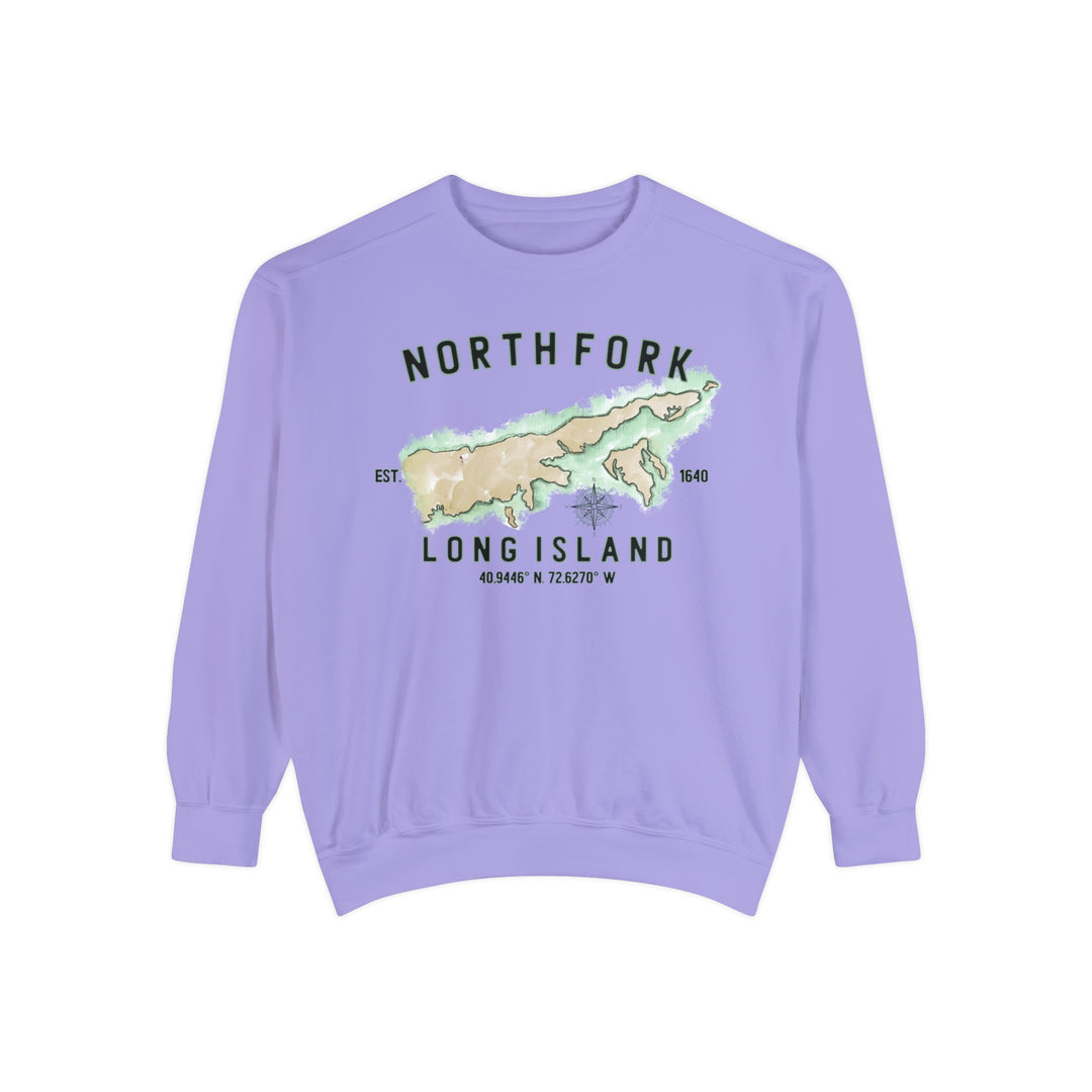 Long Island North Fork Hamlet NOFO Vibes® Unisex Garment-Dyed Sweatshirt