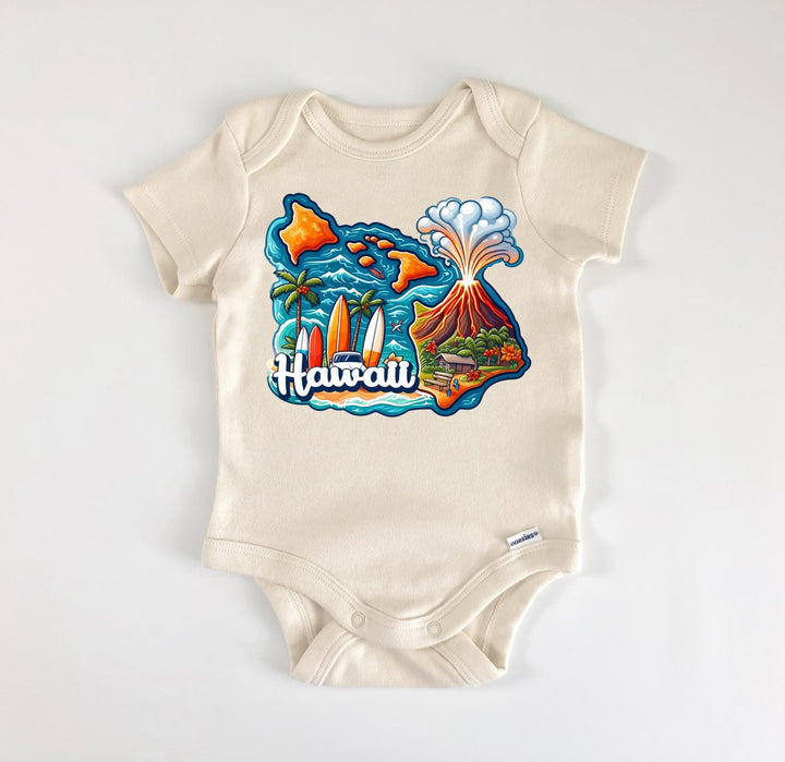 Hawaii Hawaiian Aloha - Baby Boy Girl Clothes Infant Bodysuit Funny Cute Newborn