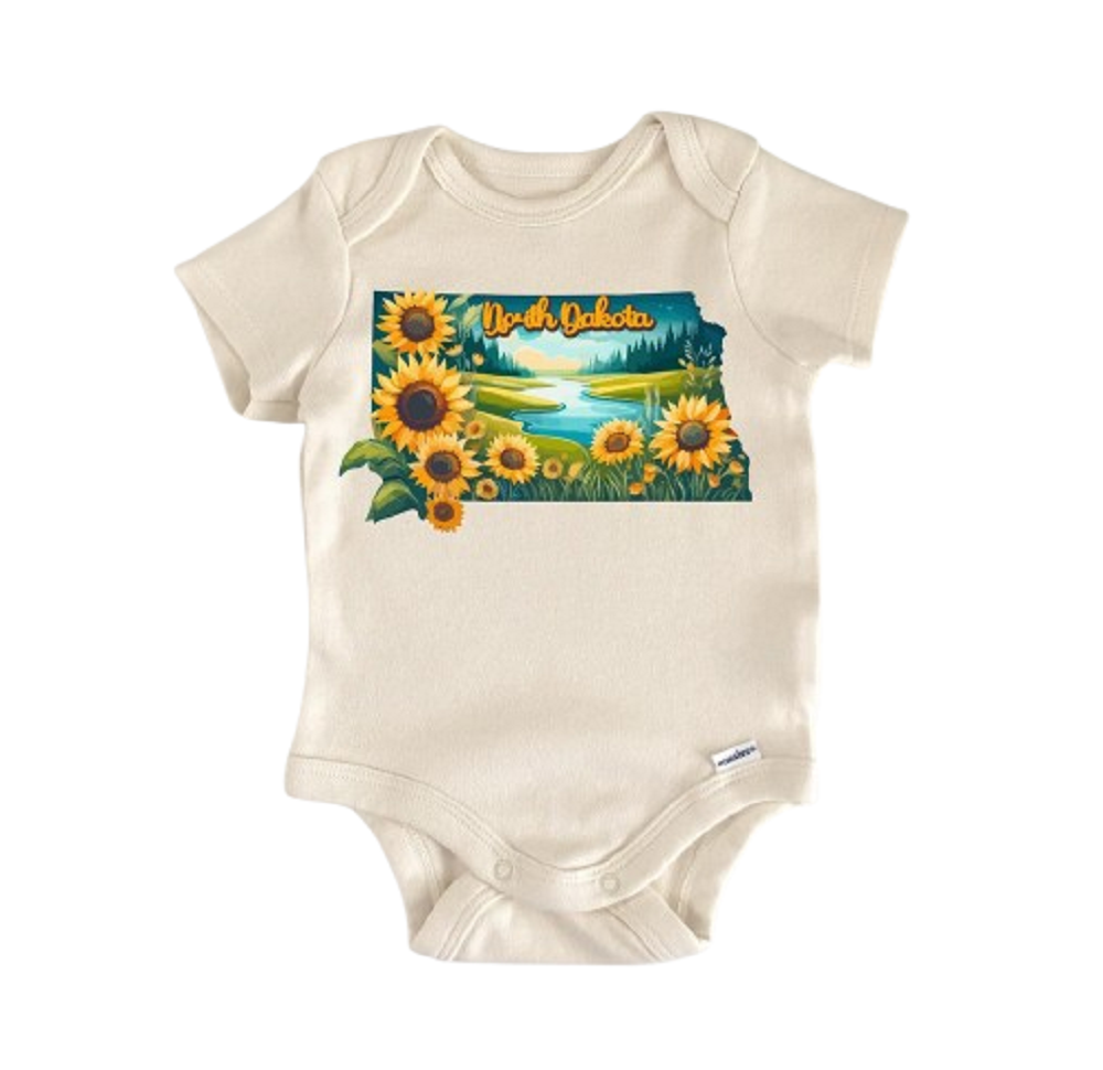 North Dakota  - Baby Boy Girl Clothes Infant Bodysuit Funny Cute Newborn