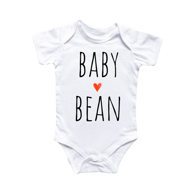 a baby bodysuit with the words baby bean on it