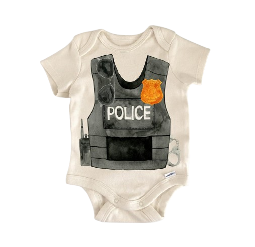 Armadura de policía - Ropa para bebé niño niña Body para bebé Divertido y lindo para recién nacido 