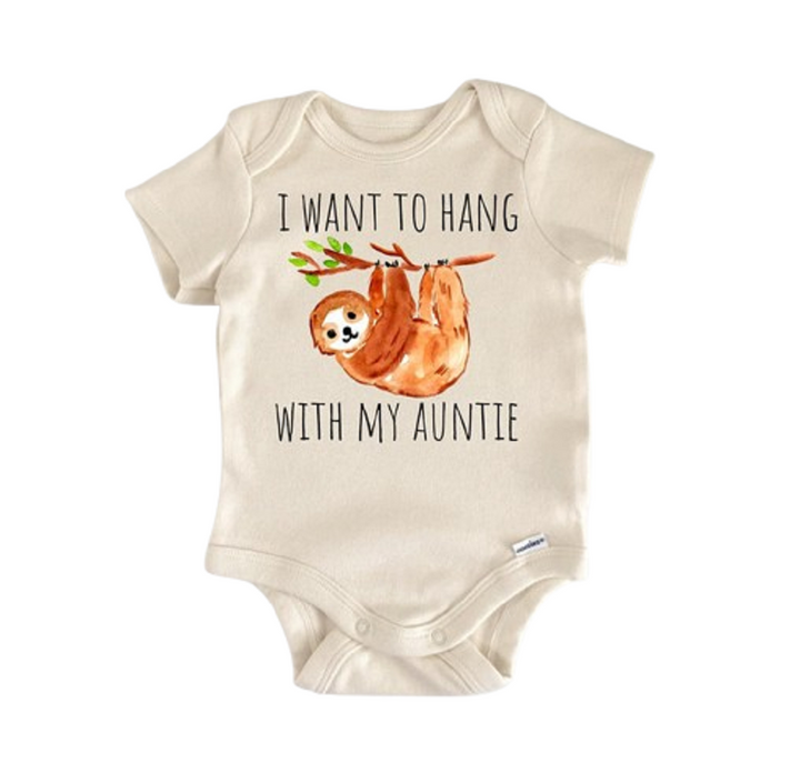 Sloth Auntie Aunt - Baby Boy Girl Clothes Infant Bodysuit Funny Cute Newborn