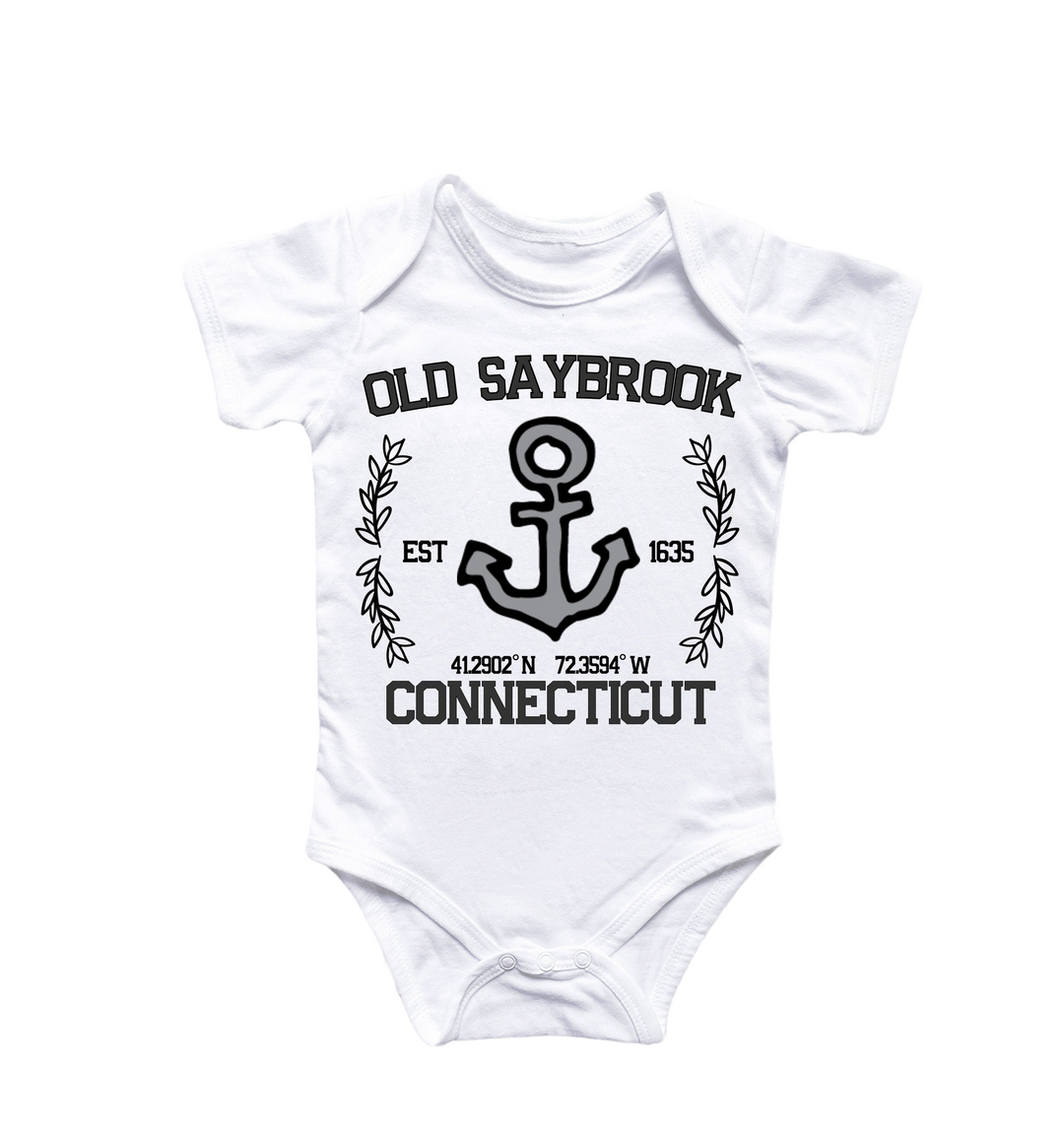 a baby bodysuit with an anchor on it