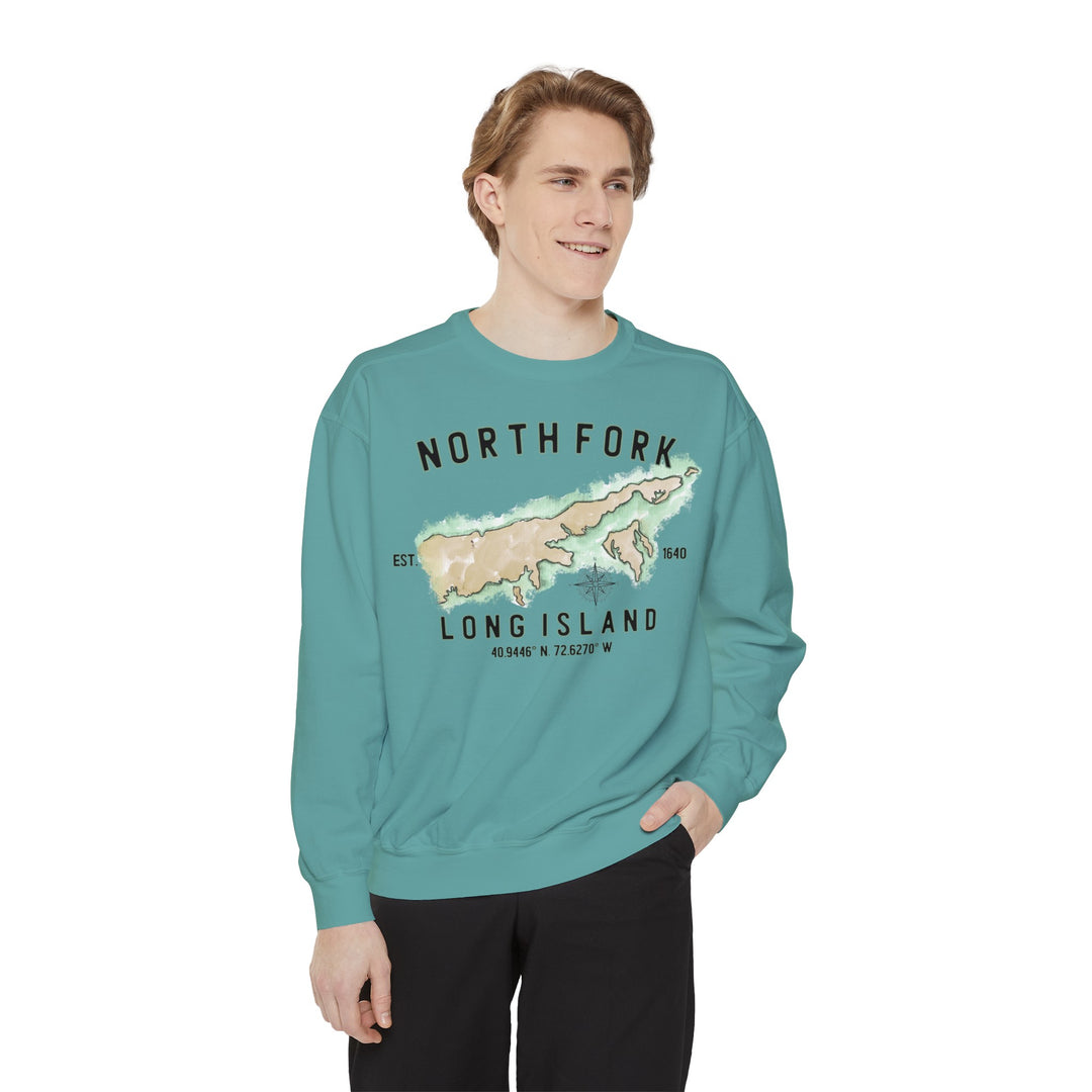 Long Island North Fork Hamlet NOFO Vibes® Unisex Garment-Dyed Sweatshirt