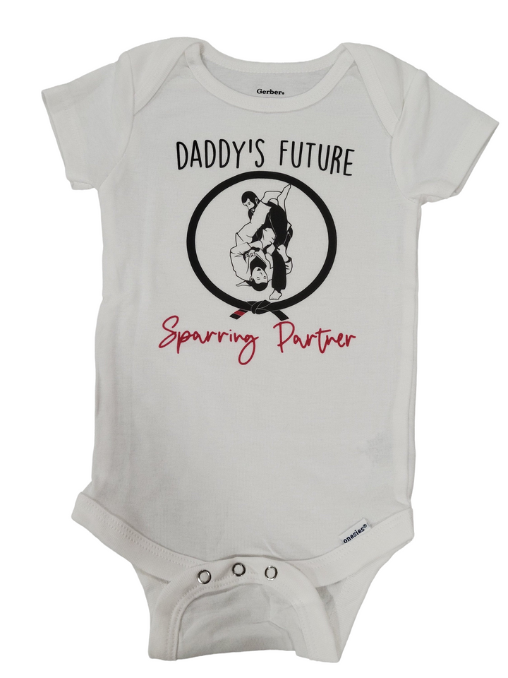 a white bodysuit with the words daddy's future on it