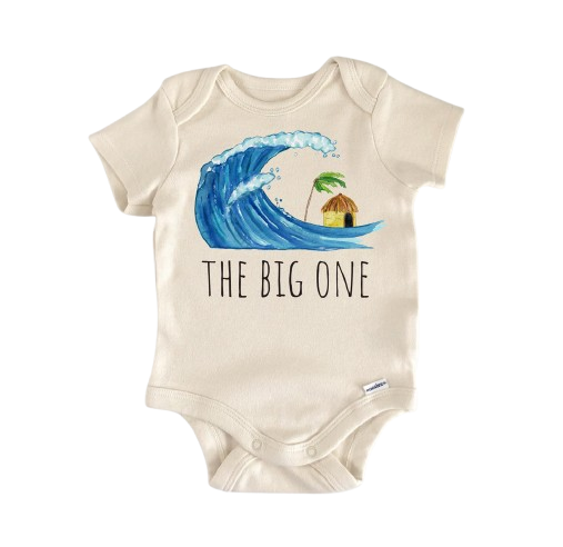 Big One Wave Birthday - Baby Boy Girl Clothes Infant Bodysuit Funny Cute Newborn