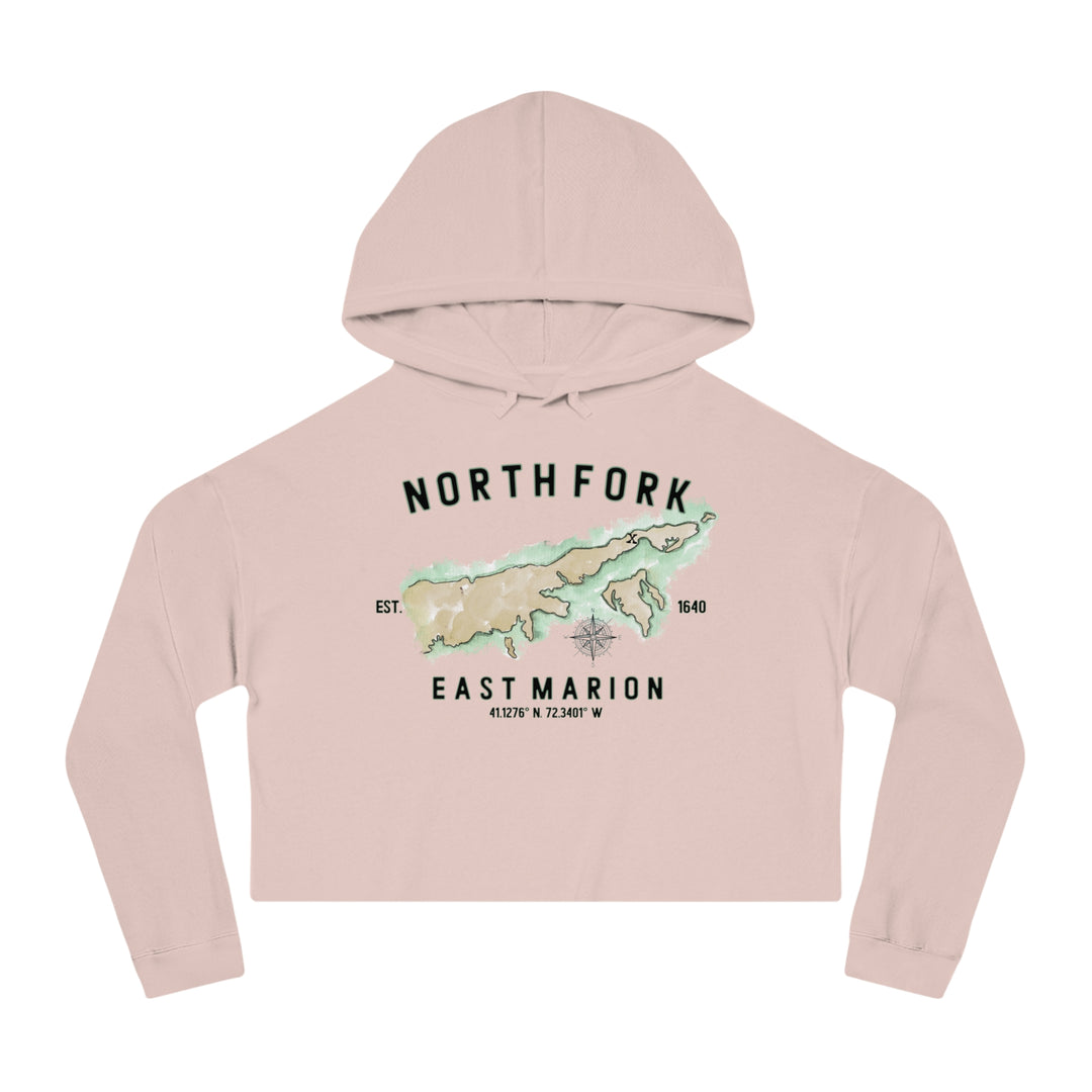 East Marion North Fork Hamlet NOFO VIBES® Women’s Cropped Hooded Sweatshirt