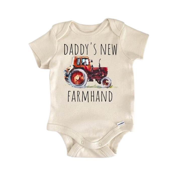 Farmhand Farmer Tractor - Baby Boy Girl Clothes Infant Bodysuit Funny Cute Newborn