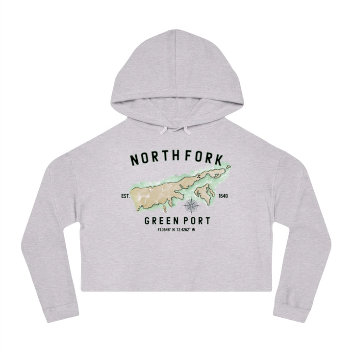 Greenport North Fork Hamlet NOFO VIBES® Women’s Cropped Hooded Sweatshirt