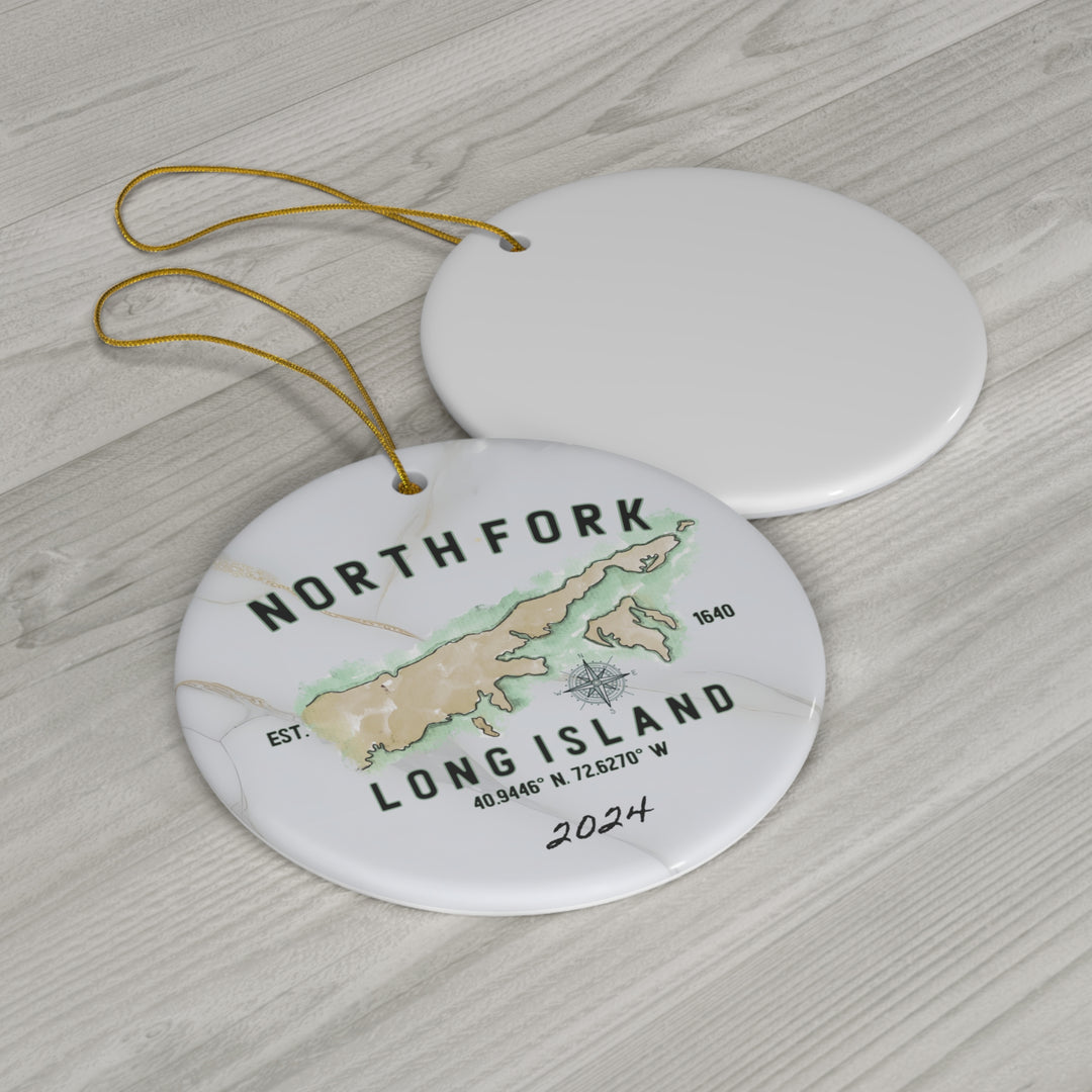 North Fork Est. 1640 Ceramic Ornament, 4 Shapes