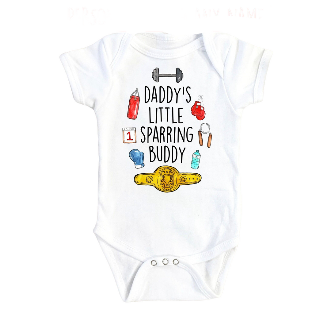 a baby bodysuit that says daddy's little sparkling body