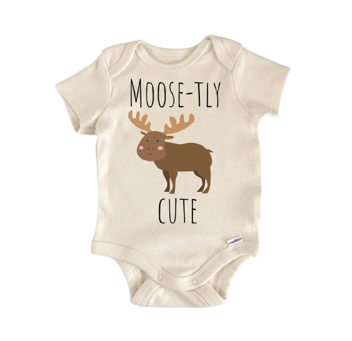 Moose Maine Animal - Baby Boy Girl Clothes Infant Bodysuit Funny Cute Newborn