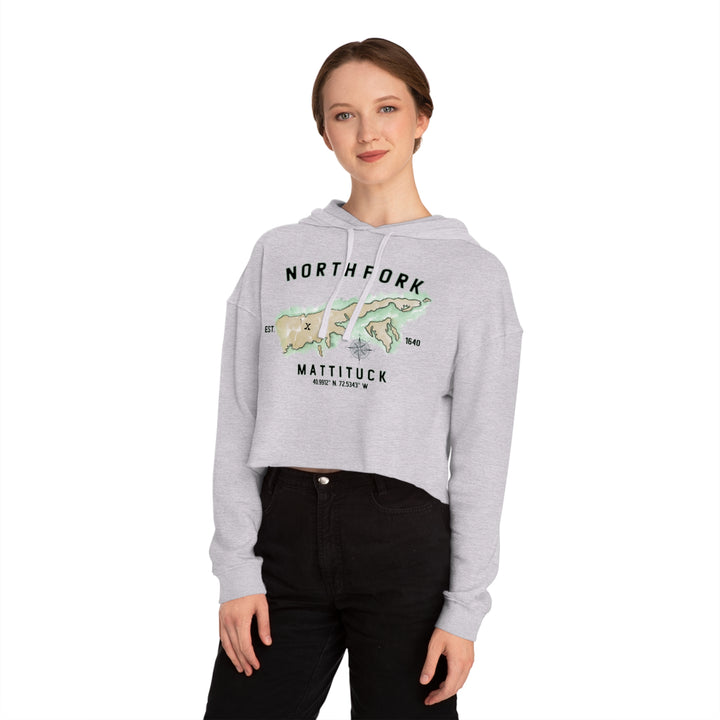 Mattituck North Fork Hamlet NOFO VIBES® Independent Trading Company® Adult Women’s Cropped Hooded Sweatshirt