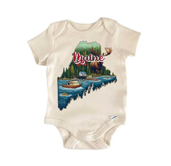 Maine - Baby Boy Girl Clothes Infant Bodysuit Funny Cute Newborn