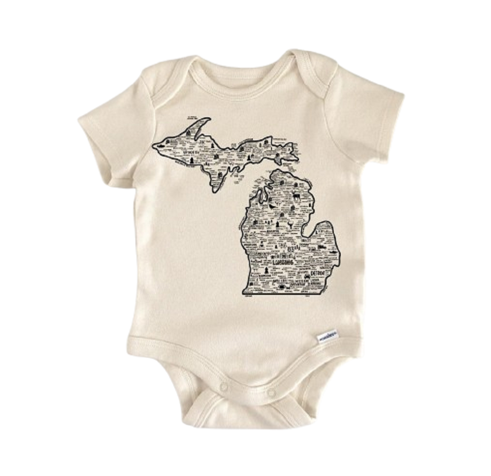 Michigan - Baby Boy Girl Clothes Infant Bodysuit Funny Cute Newborn