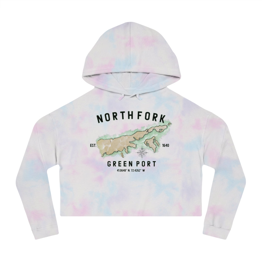 Greenport North Fork Hamlet NOFO VIBES® Women’s Cropped Hooded Sweatshirt