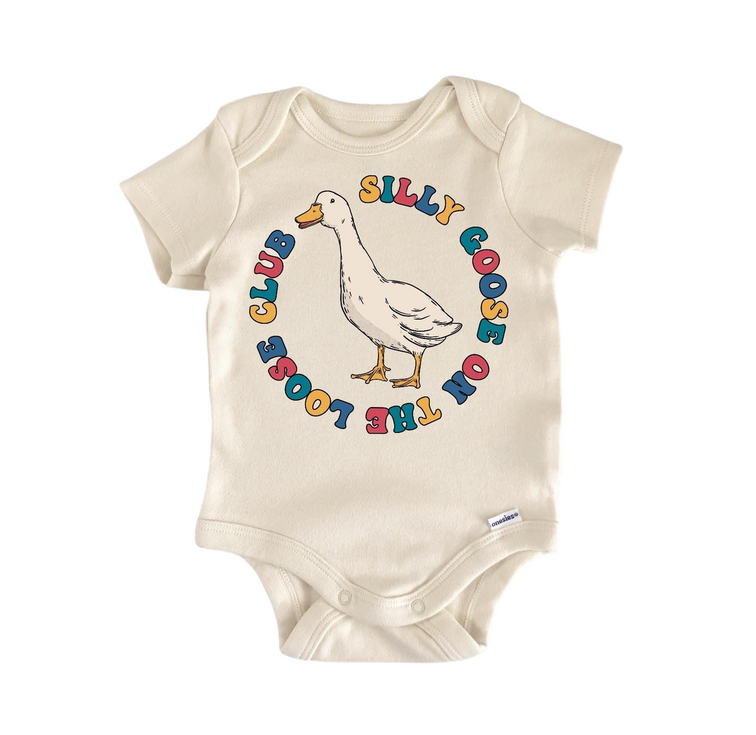 a white bodysuit with a duck on it