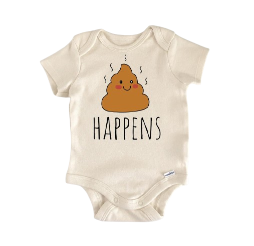 Shit Happens Poop - Baby Boy Girl Clothes Infant Bodysuit Funny Cute Newborn