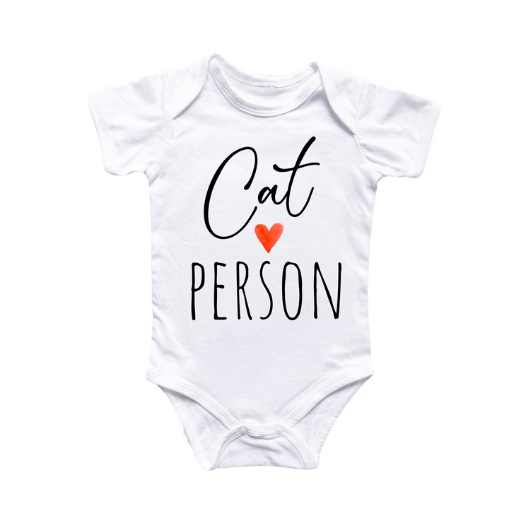 a white bodysuit with the words cat person on it